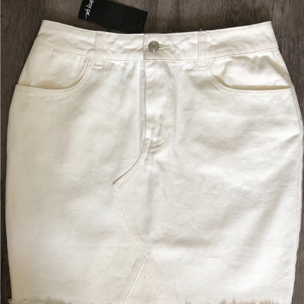 Nasty Gal Off-White Denim Skirt